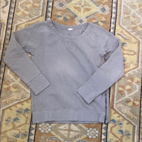 J. Crew Tops - J. Crew Gray Sweatshirt with Side Zipper Detail